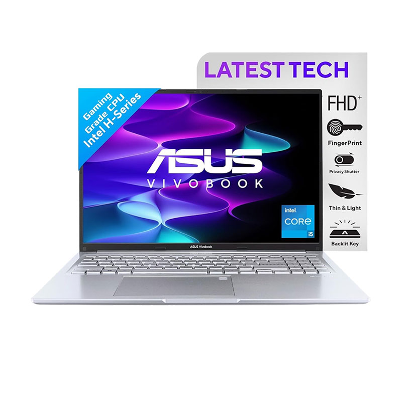 Picture of Asus Vivobook 16 - 12th Gen Intel Core i5-12500H 16" (40.64cm) X1605ZAC-MB540WS Thin & Light Laptop (16GB/ 512GB SSD/ Windows 11 Home/ Intel Iris Xe Graphics/ Fingerprint Sensor/ Touchpad/ Backlit Chiclet Keyboard with Num-key/ MS Office/ 1Year Warranty/ Transparent Silver/ 1.88 Kg)
